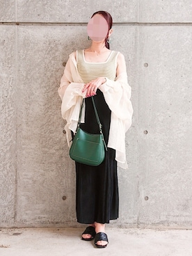 「ビッグシャツ」｜「アイテム（サンダル）」を使った、rinrisoraさん（レディース・152cm）の夏コーディネート