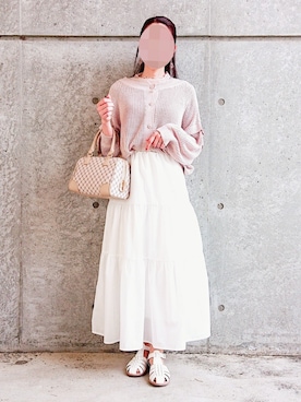 「ティアードスカート」｜「アイテム（その他トップス）」を使った、rinrisoraさん（レディース・152cm）の春コーディネート