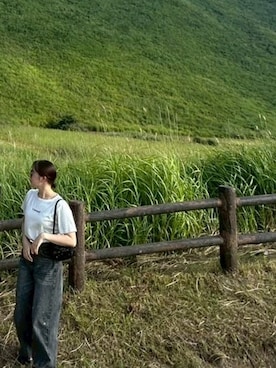 「アイテム（サングラス、グリーン系）」を使った、sanaさん（レディース・153cm）の秋コーディネート