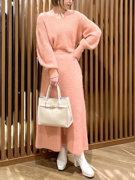 「ニットアップ」｜「アイテム（ブーツ）」を使った、ayakaさん（レディース・163cm）の冬コーディネート