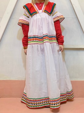 「古着ワンピ」｜ひなのさん（レディース・157cm）の秋コーディネート