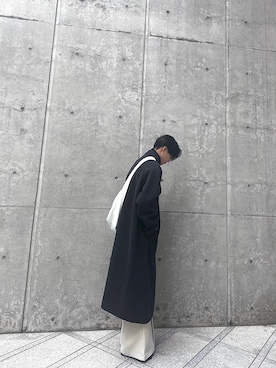 「SENSE OF PLACE by URBAN RESEARCH（センスオブプレイスバイアーバンリサーチ）のアイテム（ステンカラーコート）」を使った、Jさん（メンズ・167cm）の冬コーディネート