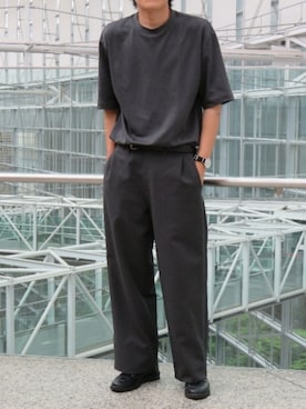 「glabella（グラベラ）のスプリットレザー（牛床革） Uチップ オックスフォード シューズ（ドレスシューズ）」を使った、kazuさん（メンズ・178cm）の夏コーディネート