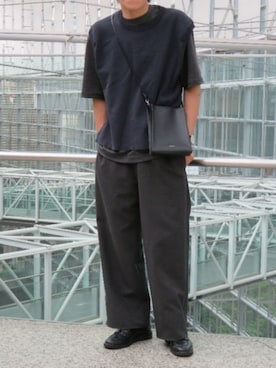 「glabella（グラベラ）のスプリットレザー（牛床革） Uチップ オックスフォード シューズ（ドレスシューズ）」を使った、kazuさん（メンズ・178cm）の夏コーディネート