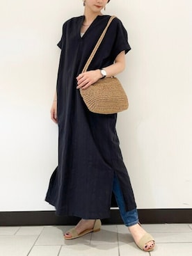 「URBAN RESEARCH DOORS（アーバンリサーチドアーズ）のペーパープレーンショルダーバッグ（ショルダーバッグ）」を使った、yamaさん（レディース・155cm）の夏コーディネート