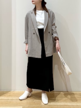 「いまどきジャケット写真」｜「アイテム（その他シューズ）」を使った、yamaさん（レディース・155cm）の春コーディネート