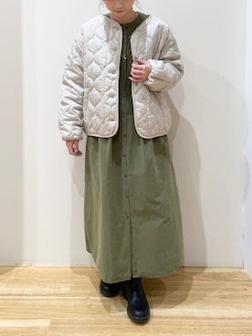 「春服デビュー宣言」｜「アイテム（ダウンジャケット/コート）」を使った、yamaさん（レディース・155cm）の春コーディネート