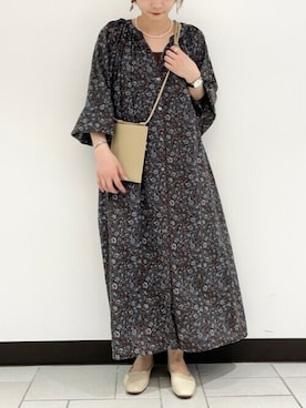 「フラワープリント」｜「アイテム（その他）」を使った、yamaさん（レディース・155cm）の夏コーディネート
