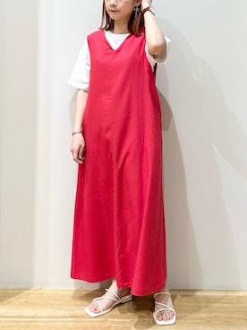 「みんなの白Tフェス」｜「アイテム（ワンピース）」を使った、yamaさん（レディース・155cm）の夏コーディネート