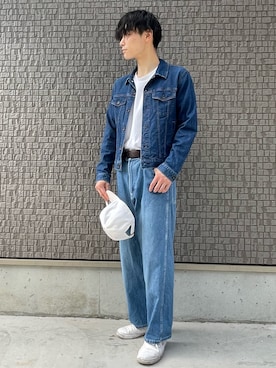 「ごきげんウィーク」｜「アイテム（デニムジャケット）」を使った、ENISHIさん（メンズ・175cm）の春コーディネート