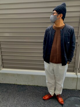 「アイテム（ニットキャップ/ビーニー）」を使った、でぃじぇー  Funny Gさん（メンズ・174cm）の冬コーディネート