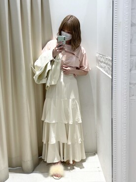 「one after another NICE CLAUP（ワンアフターアナザーナイスクラップ）のアイテム（デニムジャケット）」を使った、ましろさん（レディース・153cm）の春コーディネート