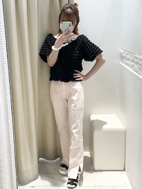 「one after another NICE CLAUP（ワンアフターアナザーナイスクラップ）のスニーカー底グルカサンダル（サンダル）」を使った、ましろさん（レディース・153cm）の夏コーディネート