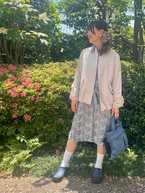 セール】花柄 フラワー リバティロングシャツドレス / シャツ