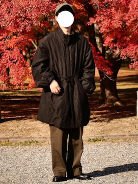「NEAT（ニート）のアイテム（チノパンツ）」を使った、なかさん（メンズ・171cm）の冬コーディネート