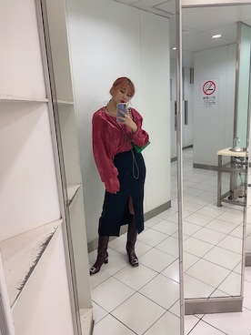 「LILY BROWN（リリーブラウン）のアイテム（ブーツ）」を使った、rnpiii0416さん（レディース・170cm）の春コーディネート