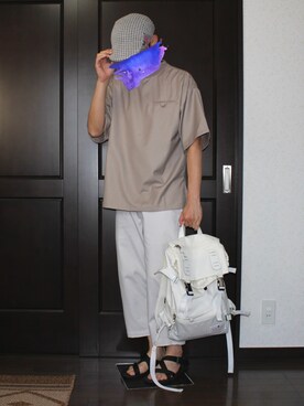 「MANIERA（マニエラ）のアイテム」を使った、h-tanさん（メンズ・173cm）の夏コーディネート