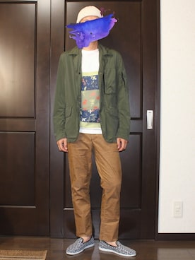 「THE SCOTCH HOUSE（スコッチハウス）のアイテム（パンツ）」を使った、h-tanさん（メンズ・173cm）の秋コーディネート