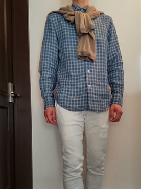 「Care label（ケアレーベ）のアイテム」を使った、h-tanさん（メンズ・173cm）の春コーディネート