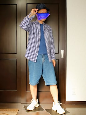 「WVM（ダブルヴイエム）のアイテム（パンツ）」を使った、h-tanさん（メンズ・173cm）の夏コーディネート