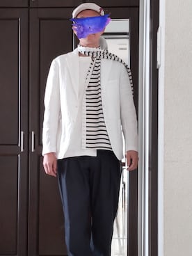 「JW Anderson（ジェイダブリューアンダーソン）のアイテム（Tシャツ/カットソー）」を使った、h-tanさん（メンズ・173cm）の春コーディネート