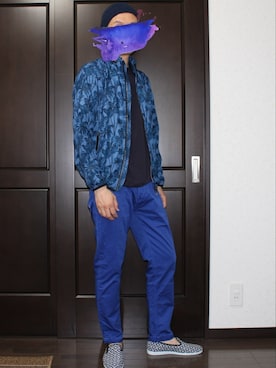 「ブルーコーデ」｜「アイテム（スリッポン）」を使った、h-tanさん（メンズ・173cm）の夏コーディネート