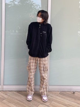 「JINS（ジンズ）のアイテム」を使った、makomhibさん（メンズ・183cm）の夏コーディネート
