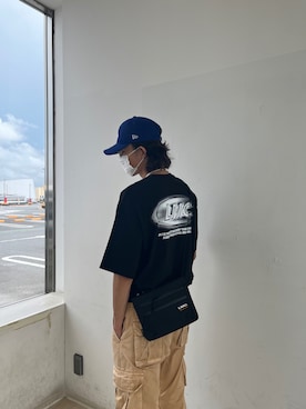 「LMCのアイテム（バッグ）」を使った、makomhibさん（メンズ・183cm）の夏コーディネート