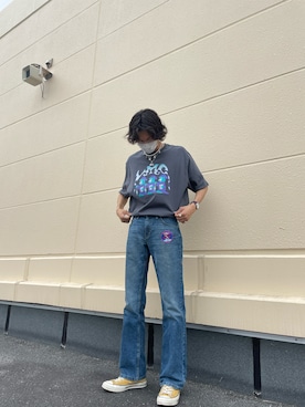 「LMCのアイテム（トップス）」を使った、makomhibさん（メンズ・183cm）の夏コーディネート