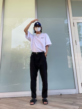 「kutir（クティール）のアイテム（パンツ）」を使った、makomhibさん（メンズ・183cm）の夏コーディネート