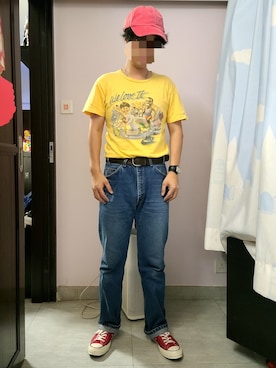 「H&M（エイチ・アンド・エム）のアイテム（帽子）」を使った、setaroさん（メンズ・172cm）の夏コーディネート