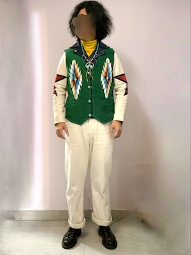 「DIESEL（ディーゼル）のアイテム（ライダースジャケット）」を使った、setaroさん（メンズ・172cm）の冬コーディネート