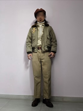 「Buzz Rickson's（バズリクソンズ）のアイテム」を使った、setaroさん（メンズ・172cm）の冬コーディネート