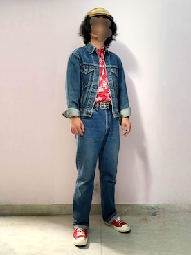 「アイテム（スニーカー）」を使った、setaroさん（メンズ・172cm）の冬コーディネート