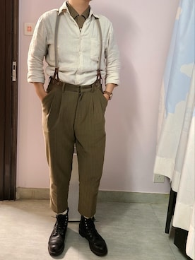 「initial（イニシャル）のアイテム」を使った、setaroさん（メンズ・172cm）の春コーディネート