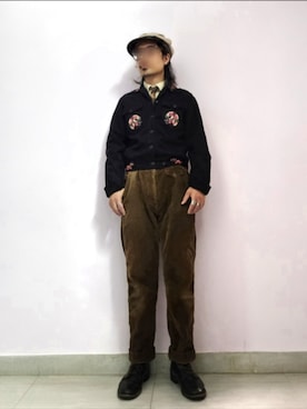 「アイテム（キャスケット）」を使った、setaroさん（メンズ・172cm）の冬コーディネート