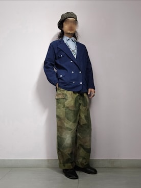 「アイテム（ハンチング/ベレー帽）」を使った、setaroさん（メンズ・172cm）の冬コーディネート