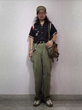 「アイテム（バングル/リストバンド）」を使った、setaroさん（メンズ・172cm）の夏コーディネート
