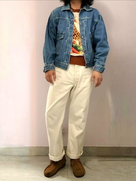 「clarks」｜「アイテム（デニムジャケット）」を使った、setaroさん（メンズ・172cm）の春コーディネート