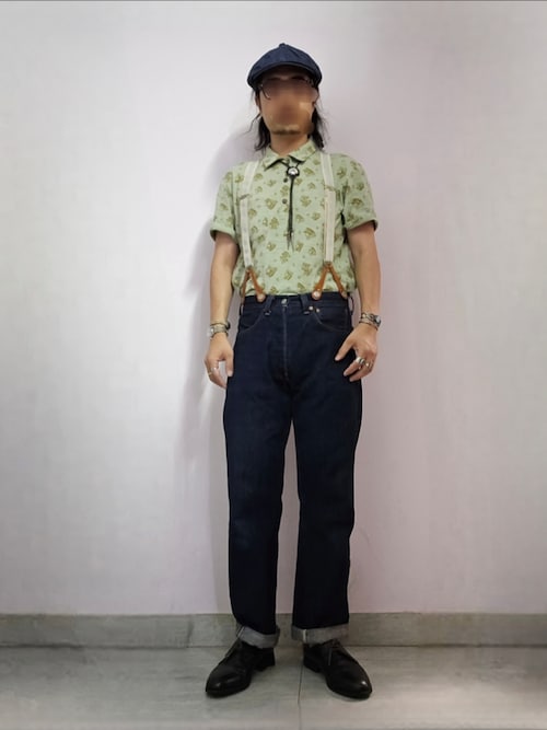 未使用RRL ホースプリントジャージーポロシャツ L 定価¥31,900 RRL（ダブル アール エル）の「ホースプリント ジャージー ポロシャツ