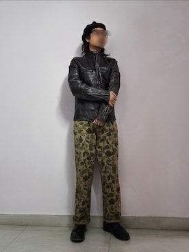 「アイテム（ハンチング/ベレー帽）」を使った、setaroさん（メンズ・172cm）の秋コーディネート