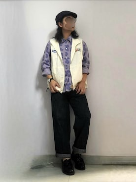 「アイテム（キャスケット）」を使った、setaroさん（メンズ・172cm）の冬コーディネート