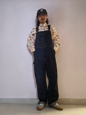 「アイテム（オールインワン・サロペット）」を使った、setaroさん（メンズ・172cm）の秋コーディネート