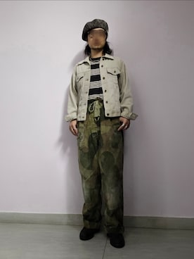 「アイテム（ハンチング/ベレー帽）」を使った、setaroさん（メンズ・172cm）の冬コーディネート