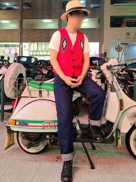 「CHAMULA（チャムラ）のアイテム（アクセサリー）」を使った、setaroさん（メンズ・172cm）の春コーディネート