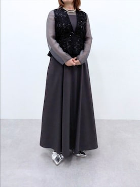 「アイテム（ドレス）」を使った、cooさん（レディース・155cm）の秋コーディネート
