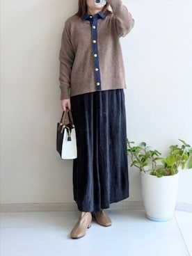 「プリーツパンツ」｜cooさん（レディース・155cm）の秋コーディネート