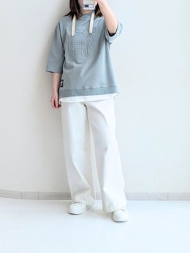 「レギュラー」｜「アイテム（スウェット）」を使った、cooさん（レディース・155cm）の春コーディネート