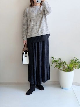 「プリーツパンツ」｜cooさん（レディース・155cm）の秋コーディネート