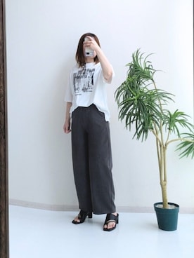 「レギュラー」｜「アイテム（サンダル）」を使った、cooさん（レディース・155cm）の夏コーディネート